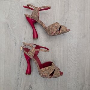 Cork heels Donna Karan Red Sole